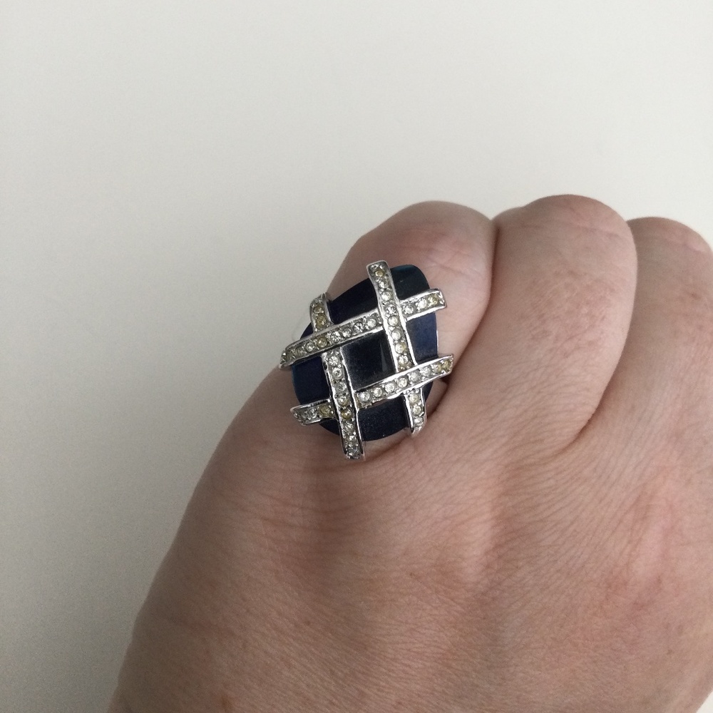 Blue and Silver Statement Ring